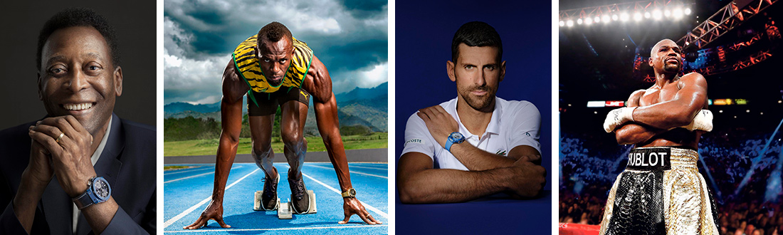 Амбассадоры Hublot: Пеле, Усэйн Болт, Новак Джокович, Флойд Мейвезер