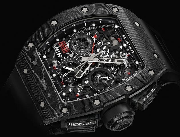 Richard Mille RM 11-02 Automatic Flyblack Chronograph Dual Time Zone Jet Black Limited Edition