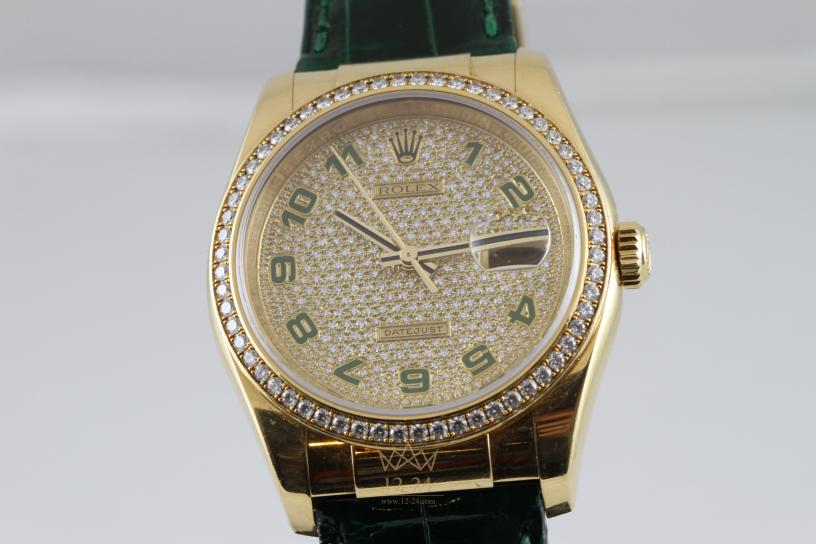 Rolex Yellow gold Pave Dial 36 16188