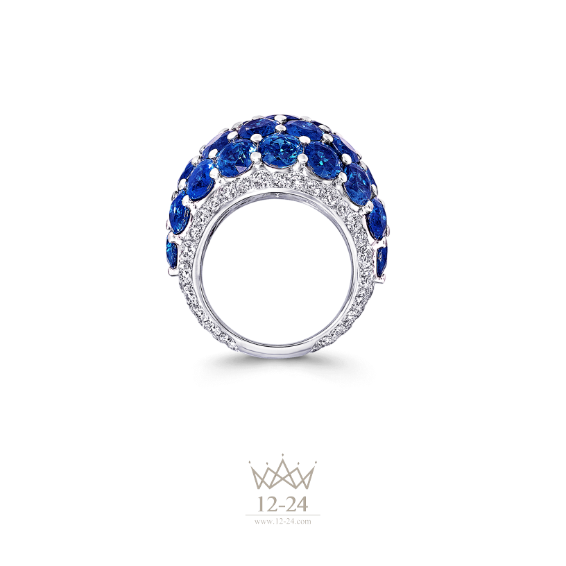 Graff Bombe Ring Sapphire and Diamond RGR285