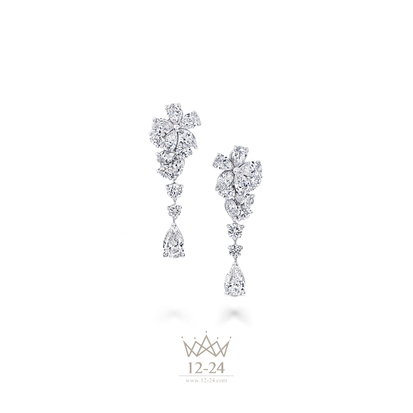 Graff Carissa Single Flower Earrings Diamond RGE1094