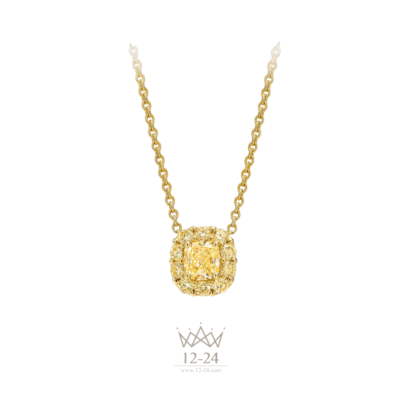 Graff Icon Cushion Cut Yellow Diamond Pendant RGP678C_RGP678