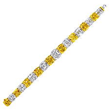 Украшение Graff Emerald Cut Yellow and White Diamond Bracelet GB4181 — additional thumb 1