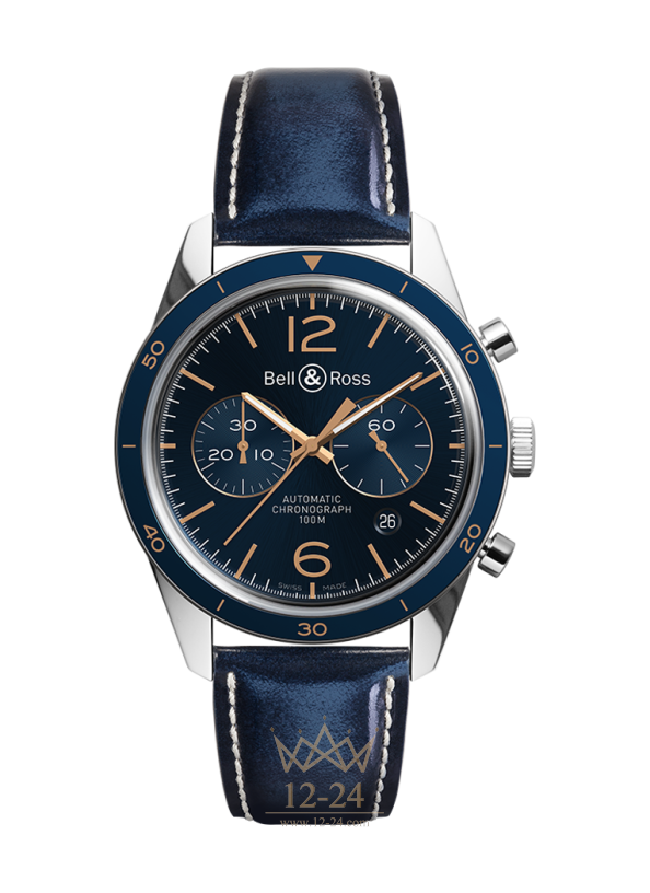 Bell &amp; Ross BR 126 AÉRONAVALE BRV126-BLU-ST/SCA