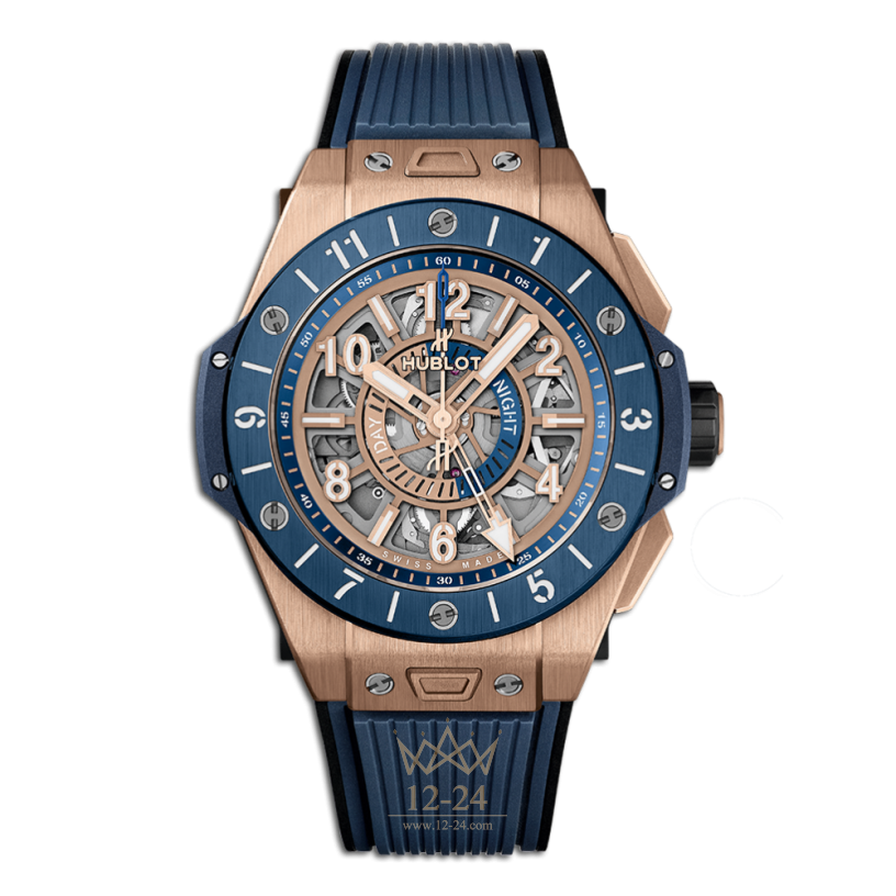 Hublot Unico GMT King Gold Blue Ceramic 471.OL.7128.RX