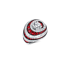 Украшение Graff Swirl Baguette Ring Ruby and Diamond RGR504 — основная миниатюра