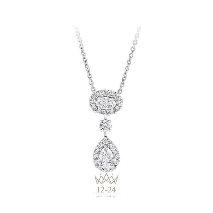 Graff Oval and Pear Shape Diamond Drop Necklace RGP769