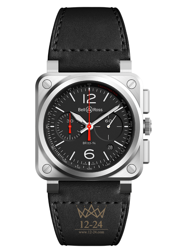 Bell &amp; Ross BR 03-94 Black Steel Chronographe BR0394-BLC-ST/SCA