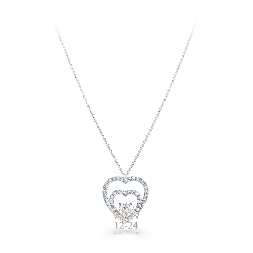 Graff Double Heart Silhouette Pendant Diamond RGP281