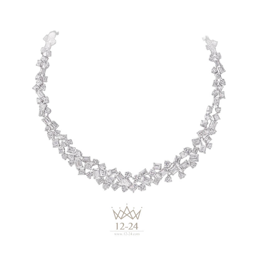 Graff Emerald Cut and Round Diamond Necklace RGN482_GN8452