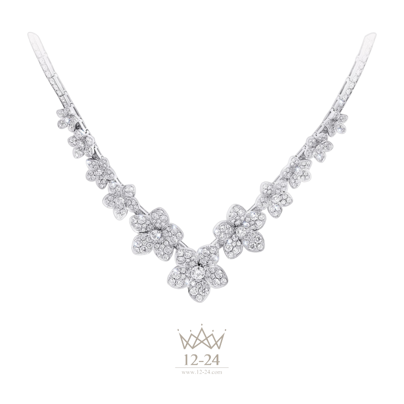 Graff Wild Flower V Shape Diamond Necklace RGN756
