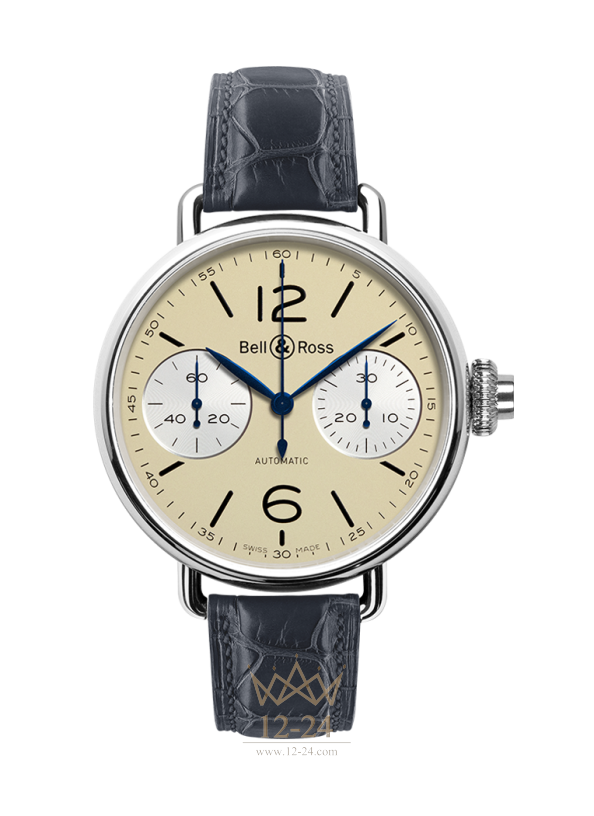Bell &amp; Ross WW1 CHRONOGRAPHE MONOPOUSSOIR IVORY BRWW1-MONO-IVO/SCR