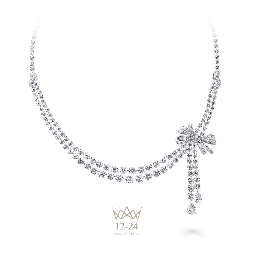 Graff Bow Double Strand Necklace Diamond RGN462