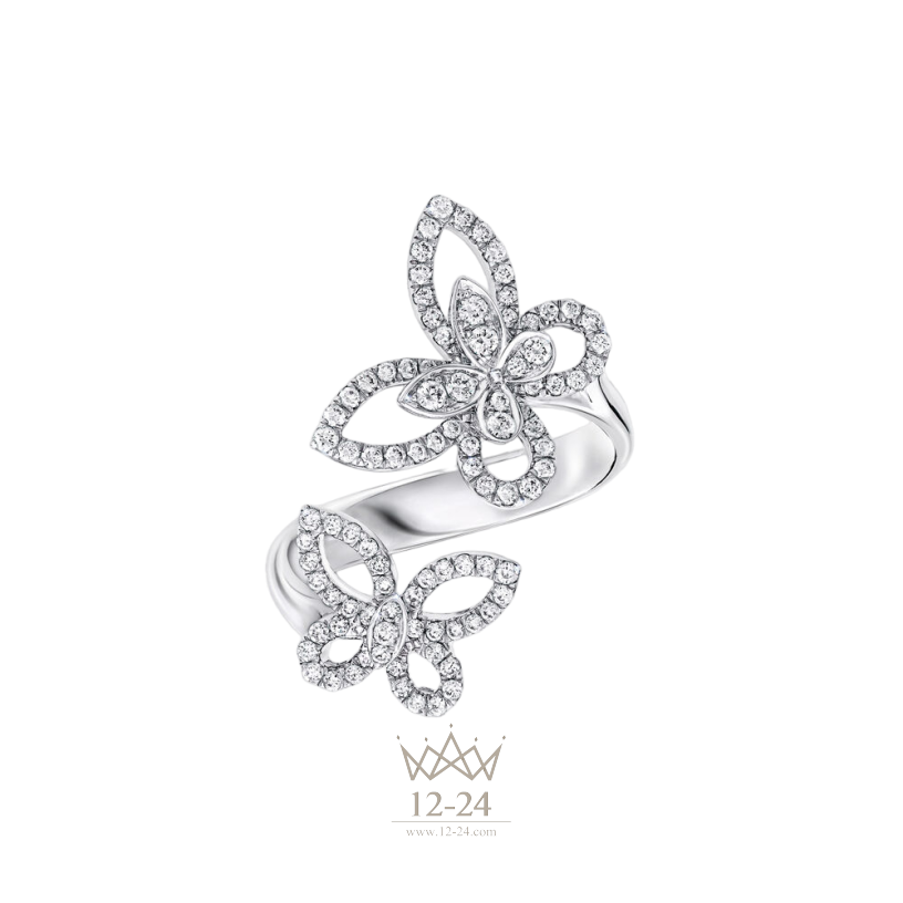 Graff Double Butterfly Silhouette Diamond Ring RGR789