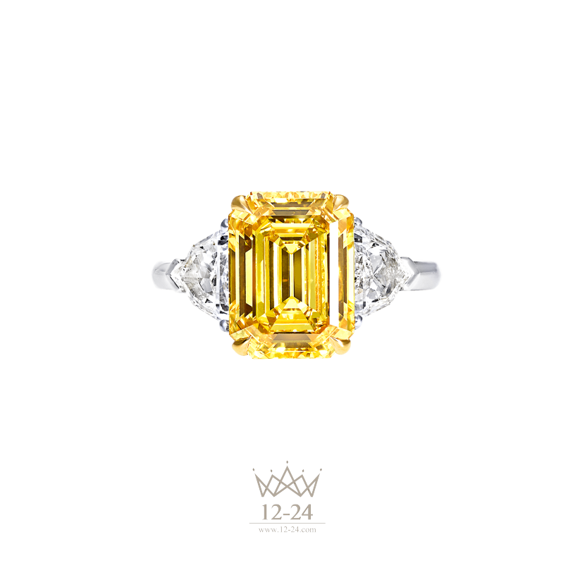 Graff Emerald Cut Ring Yellow Diamond GR46064