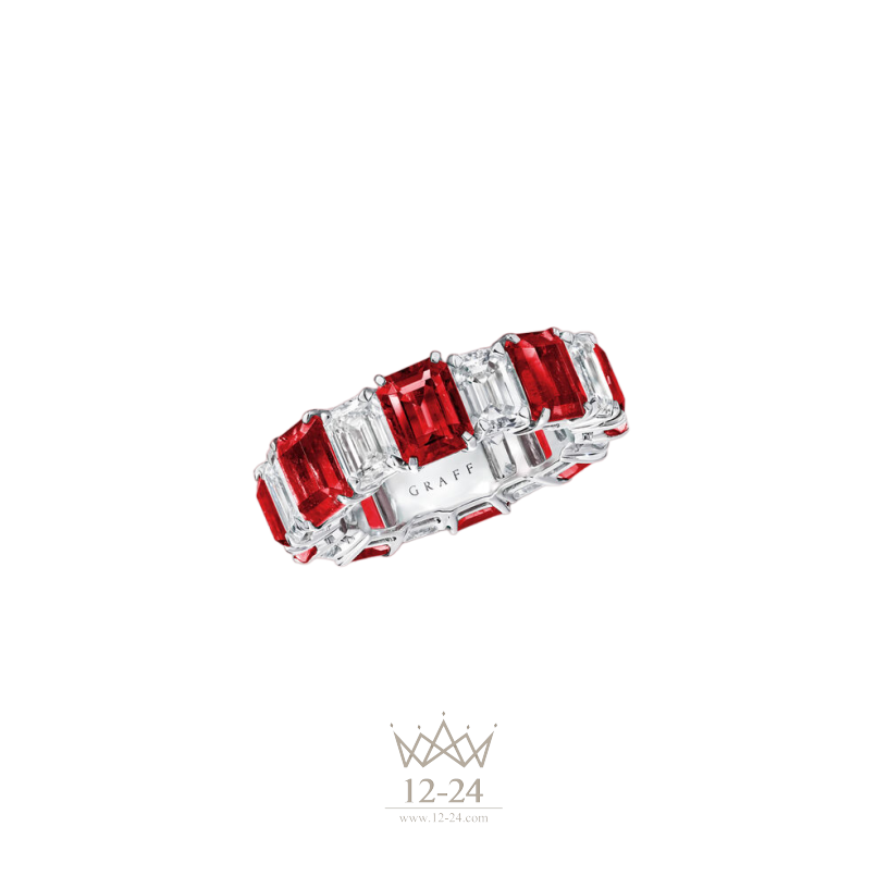 Graff Emerald Cut Ruby and Diamond Wedding Band RER1030ALL_RER1032