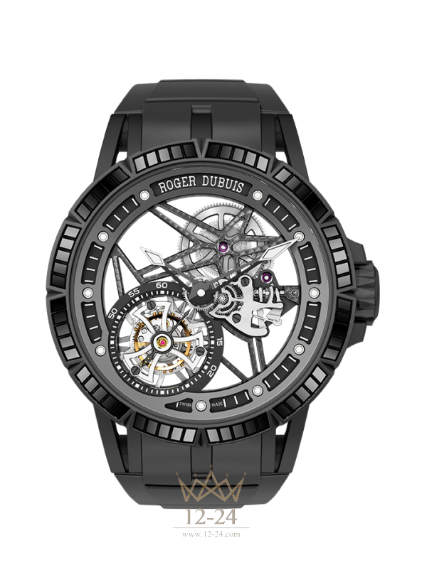 Roger Dubuis Excalibur Spider Skeleton flying tourbillon with gem-set rubber bezel RDDBEX0531