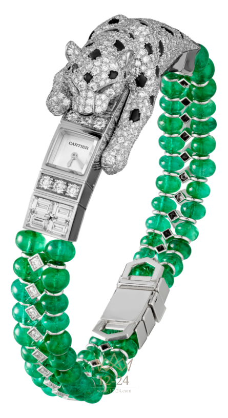 Cartier Visible Time Panthere Bondissante Emeraude HPI01141