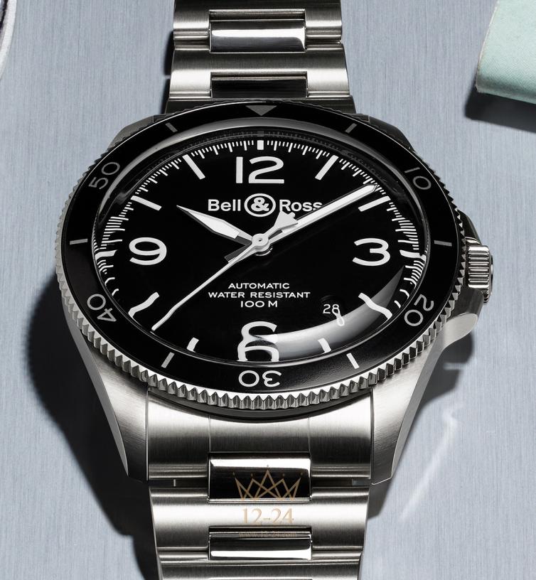 Bell &amp; Ross BRV2-92 BLACK STEEL BRV292-BL-ST/SST