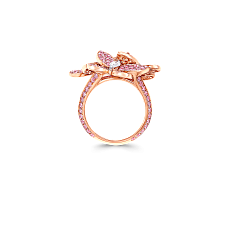 Украшение Graff Triple Pave Butterfly Ring Pink and White Diamond RGR398 — additional thumb 2