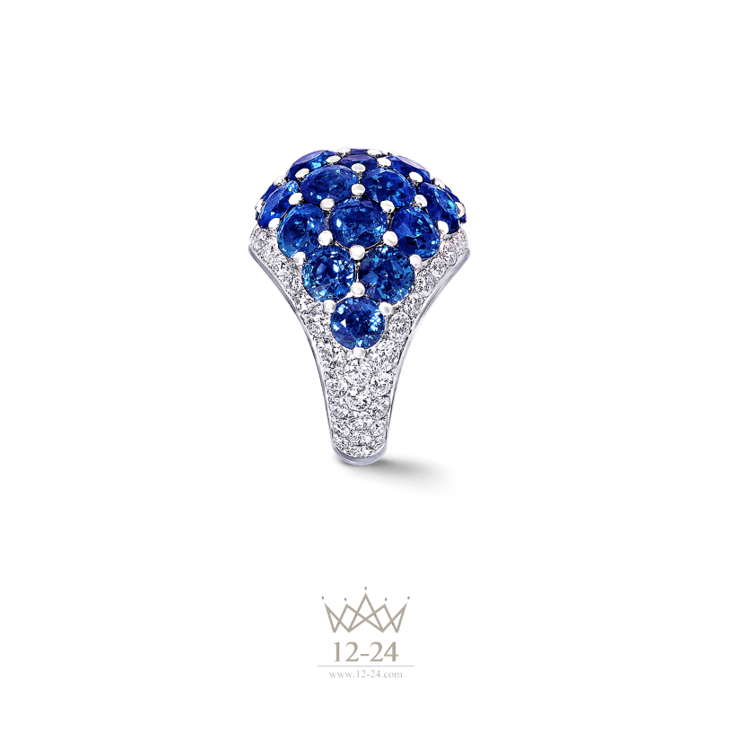Graff Bombe Ring Sapphire and Diamond RGR285