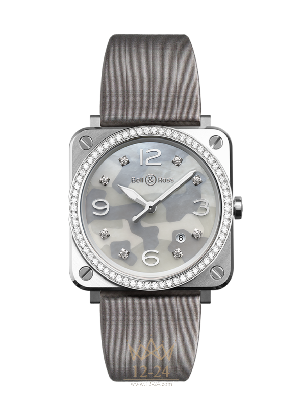 Bell &amp; Ross BR S GREY CAMOUFLAGE DIAMONDS BRS-CAMO-ST-LGD