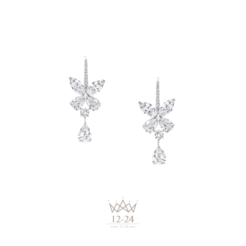 Graff Classic Butterfly Pear Shape Diamond Drop Earrings RGE146