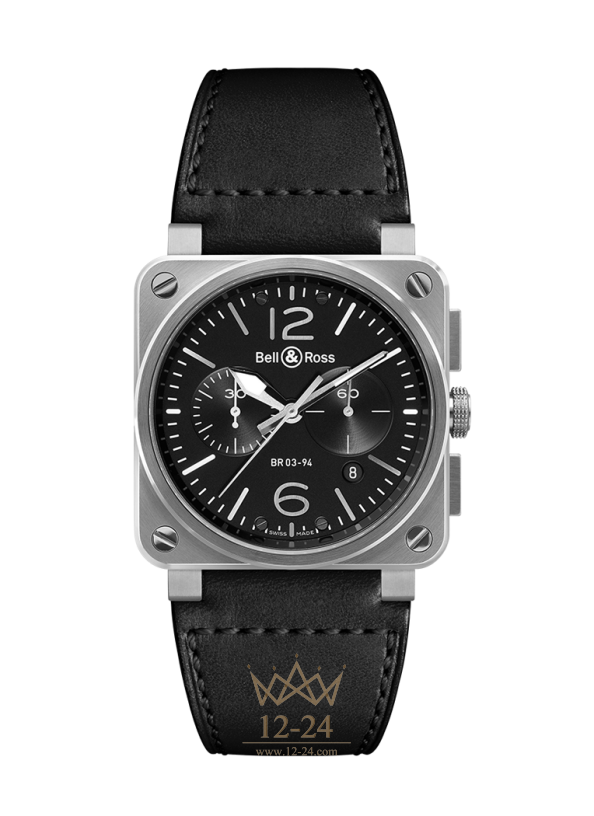 Bell &amp; Ross BR 03-94 STEEL BR0394-BL-SI/SCA