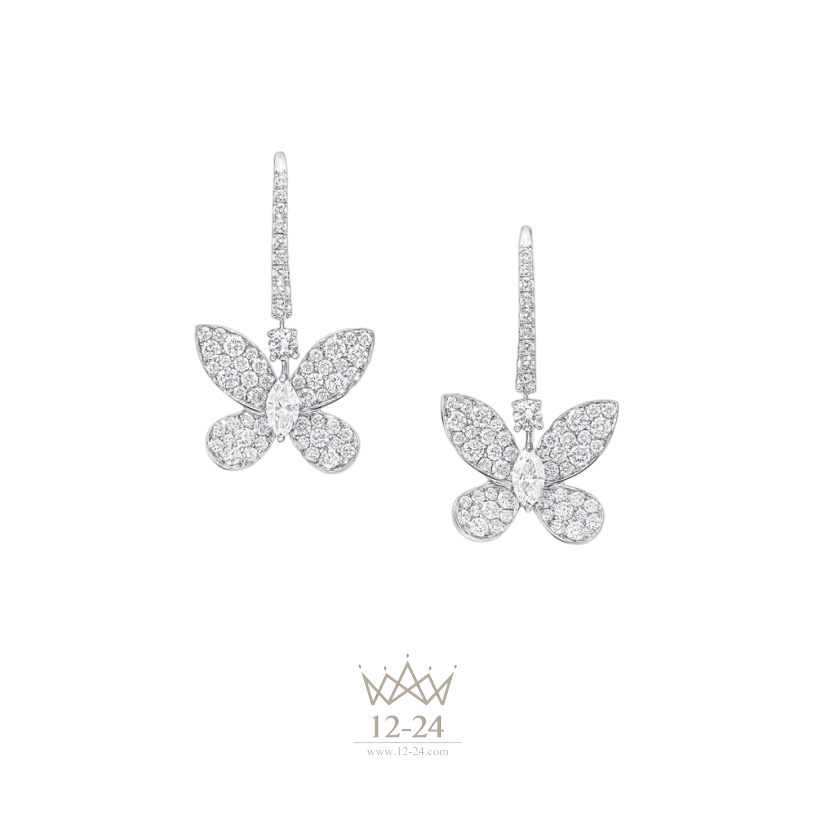 Graff Pavé Butterfly Diamond Drop Earrings RGE642