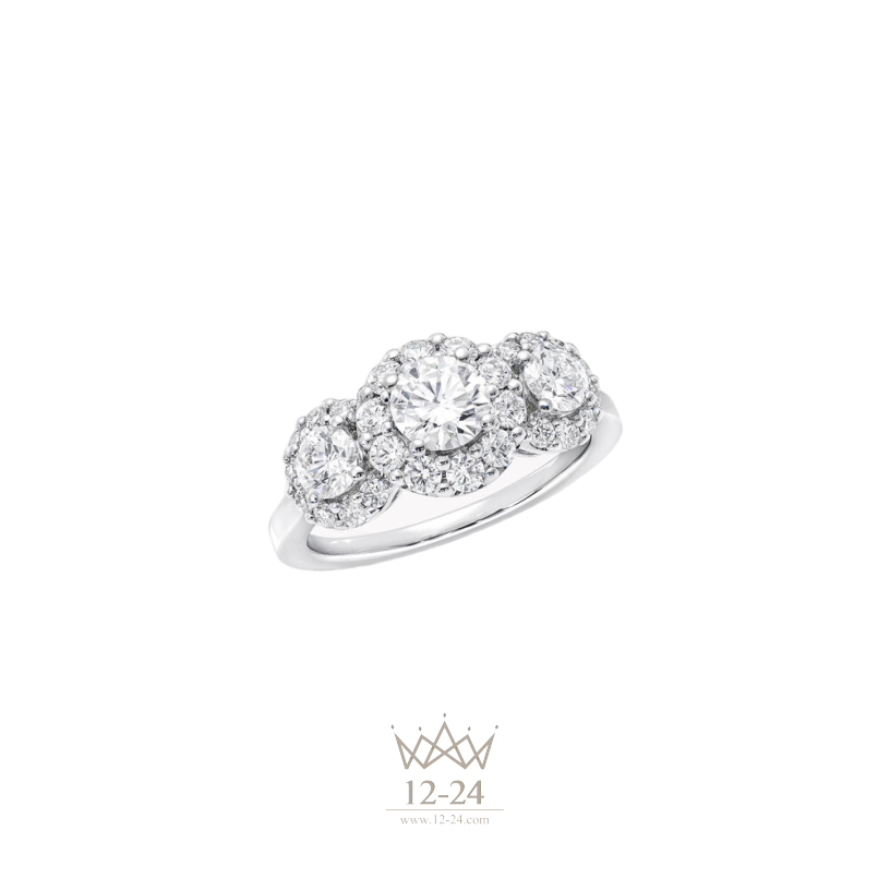 Graff Icon Three Stone Round Diamond Engagement Ring RGR838