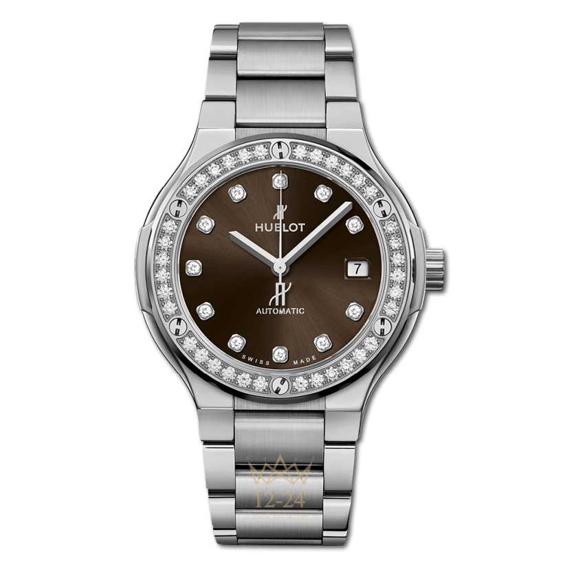 Hublot Integrated Bracelet Titanium Brown Diamonds 38 mm 568.NX.897M.NX.1204