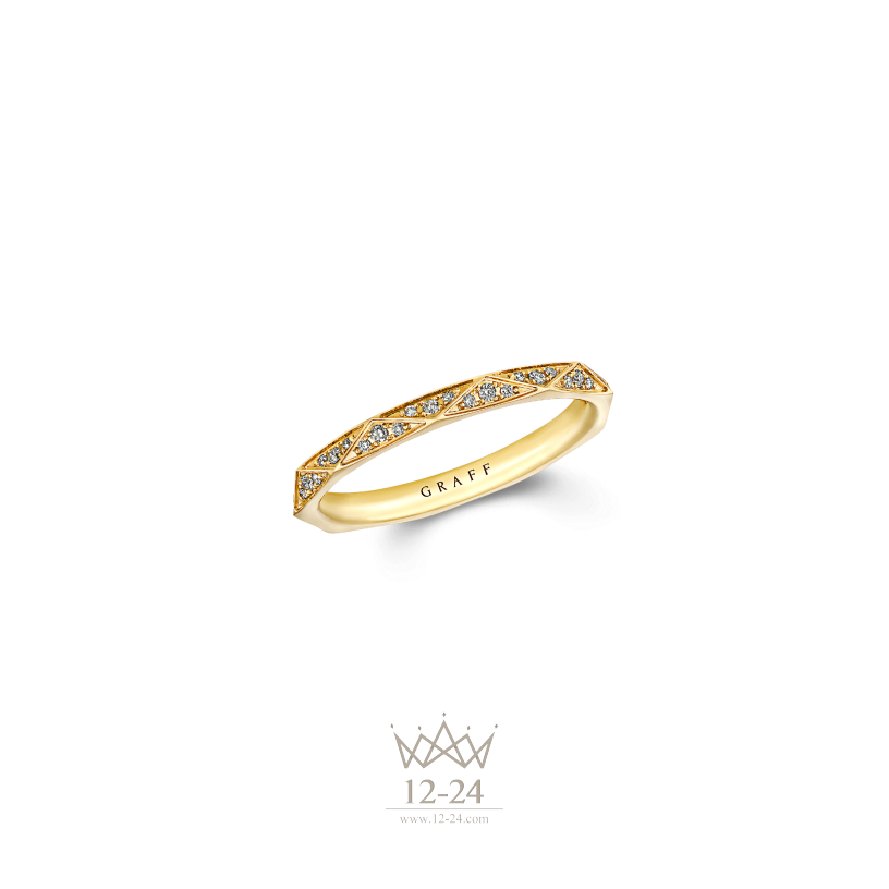 Graff Signature Pave Wedding Band Yellow Gold RGR465