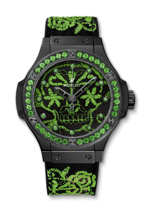Hublot BRODERIE SUGAR SKULL FLUO MALACHIK GREE 343.CG.6590.NR.1222