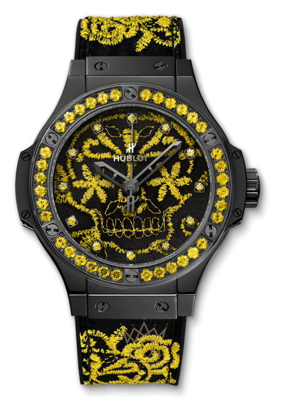 Hublot BRODERIE SUGAR SKULL FLUO SUNFLOWER 343.CY.6590.NR.1211