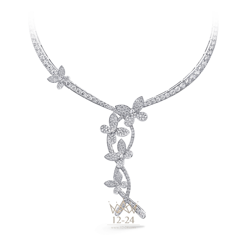 Graff Triple Pave Butterfly Necklace Diamond RGN370