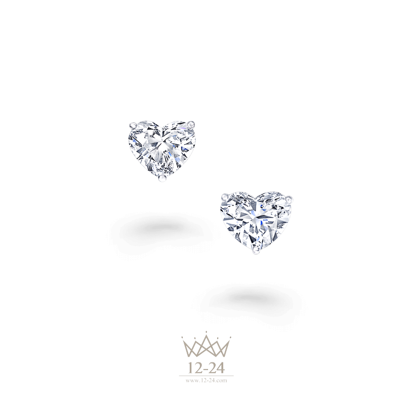 Graff Heart Shape Stud Earrings Diamond GE22158