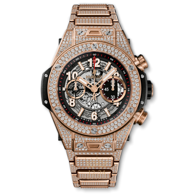 Hublot Unico King Gold Pavé Bracelet 45 mm 411.OX.1180.OX.3704