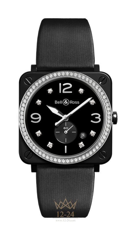 Bell &amp; Ross BR S Black Ceramic Diamonds BRS-BL-CES-LGD/SSA