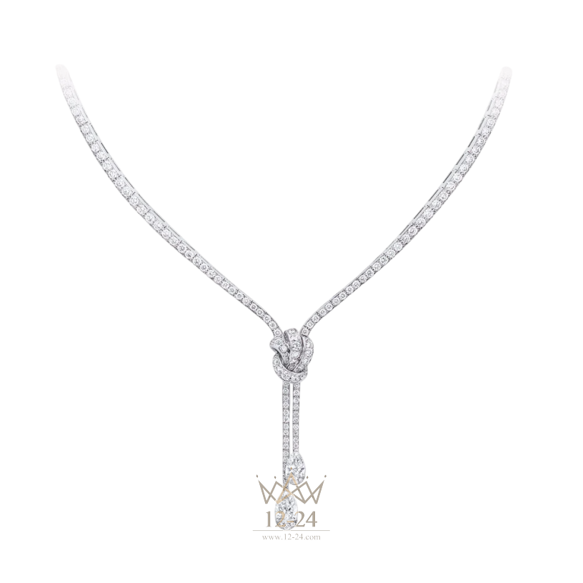 Graff Tilda’s Bow Double Pavé Diamond Drop Necklace RGN595