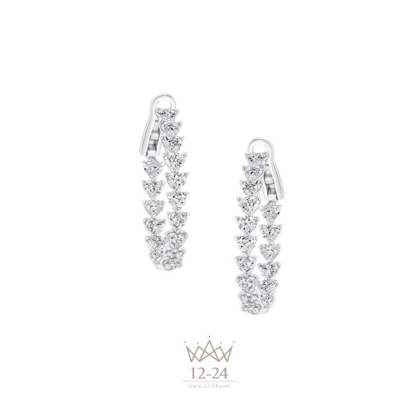 Graff Heart Shape Diamond Hoop Earrings RGE646