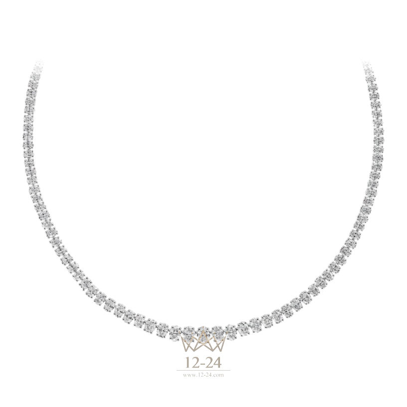 Graff White Oval Diamond Graduated Line Necklace RGN840