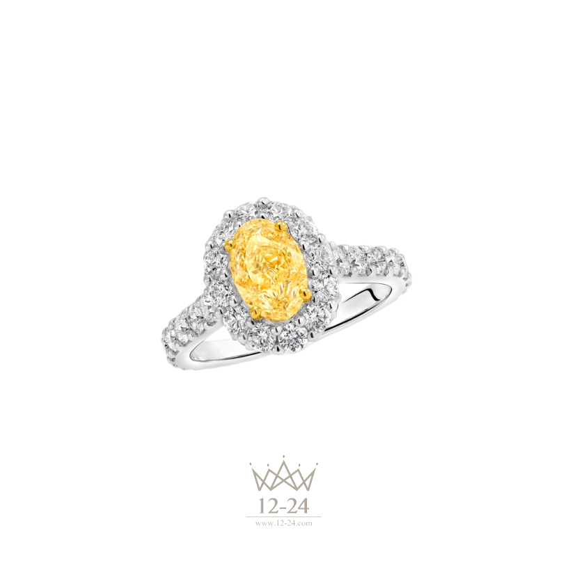 Graff Icon Oval Yellow and White Diamond Engagement Ring RGR734O_RGR734