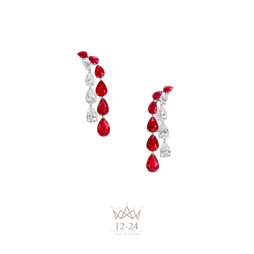 Graff Pear Shape Ruby and Diamond Earrings RGE1131_GE44302
