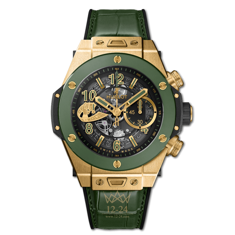 Hublot Unico Chronograph WBC Yellow Gold Green Ceramic 45mm 411.VG.1189.LR.WBC19