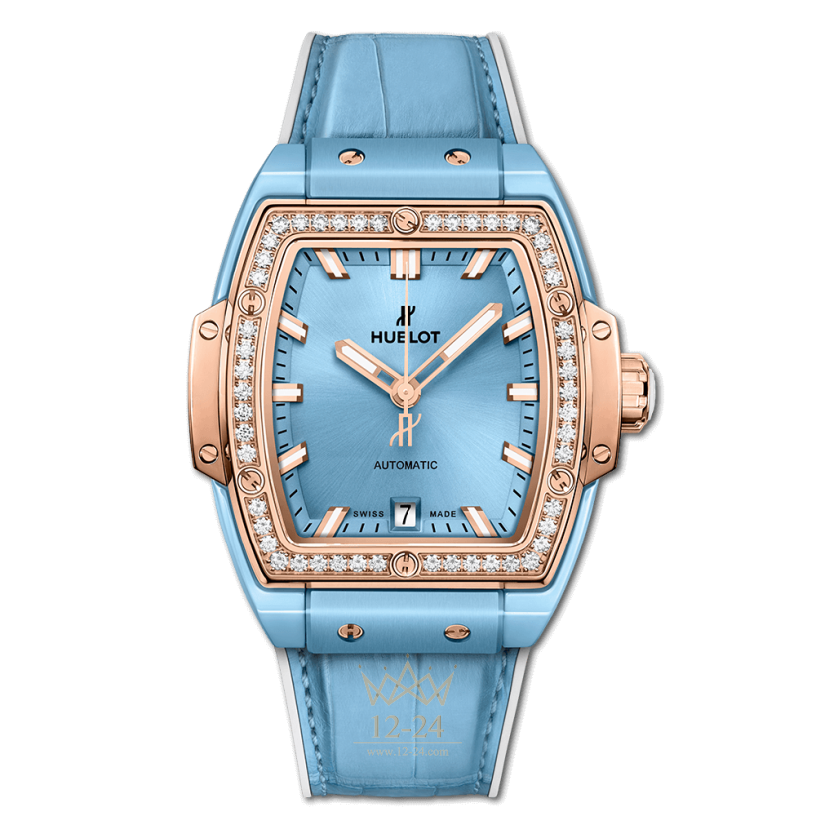Hublot Light Blue Ceramic King Gold-diamonds-39mm 665.EO.891L.LR.1204