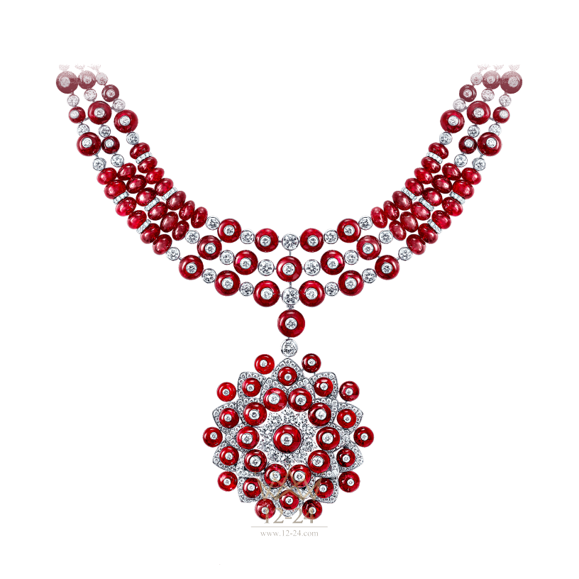 Graff Ruby Bead and Diamond Necklace GN8319