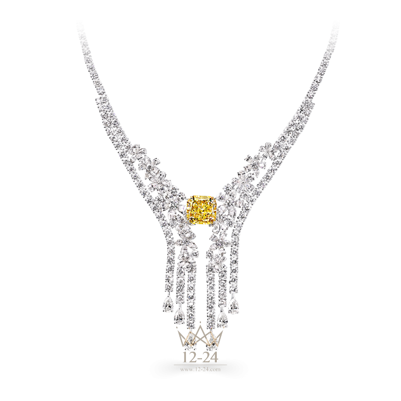 Graff Yellow and White Diamond Necklace GN8494