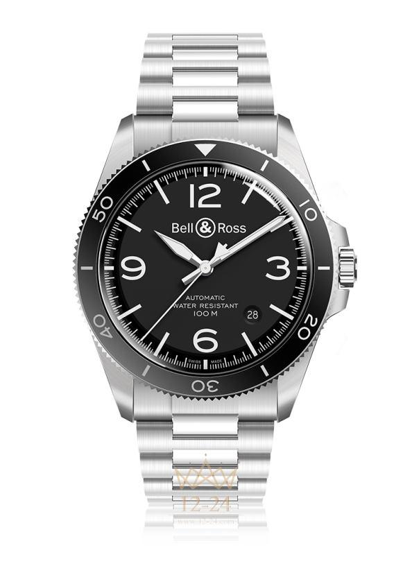 Bell &amp; Ross BRV2-92 BLACK STEEL BRV292-BL-ST/SST