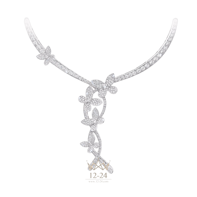 Graff Round and Marquise Diamond Pavé Butterfly Necklace RGN370B