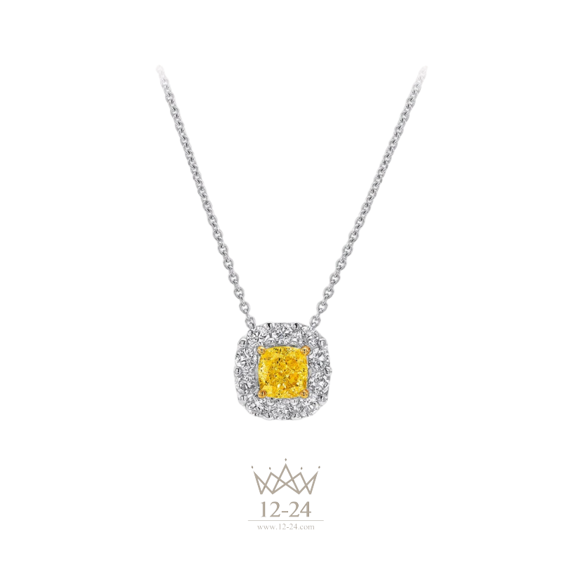 Graff Cushion Cut Yellow Diamond Pendant RGP845
